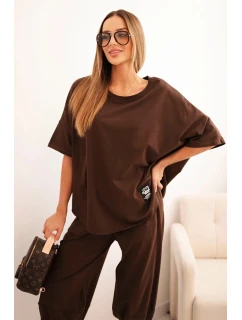 Bavlnené tričko + nohavice hnedé