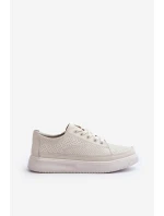 Dámské kožené sportovní tenisky Bílé model 21647542 - SERGIO LEONE