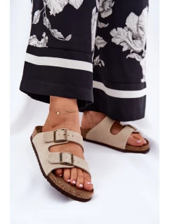 Dámské Zamszové Klapky S Přezkami Big Star model 21692074 Béžové - Big Star Shoes