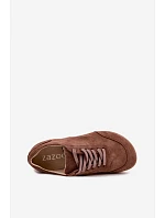 Barefoot tenisky z přírodního semiše model 22368250 hnědé - Zazoo Barefoot tenisky z přírodního semiše model 22368250 hnědé - Zazoo