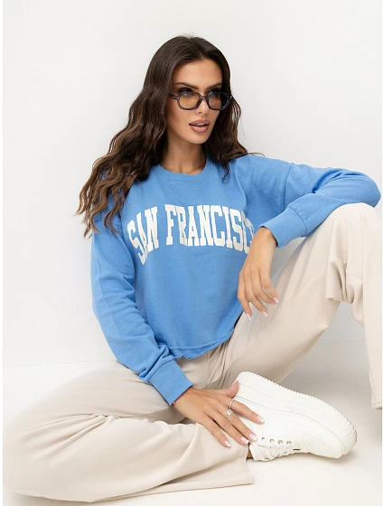 Mikina D10072C02562A, modrá Mikina D10072C02562A, modrá