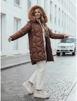 Dámska zimná bunda VIRELIA prešívaná s kapucňou hnedá FashionStreet TY4936