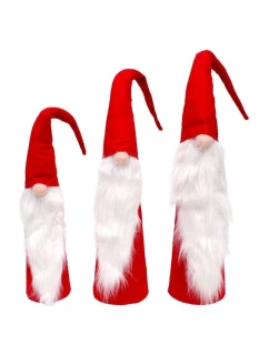 SADA ČERVENÝCH DEKORAČNÝCH MIKULÁŠOV 60,70, 80CM detské