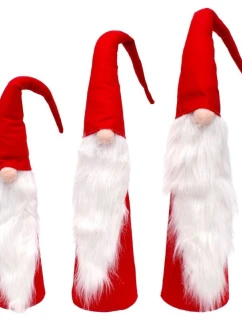 SADA ČERVENÝCH DEKORAČNÝCH MIKULÁŠOV 60,70, 80CM detské