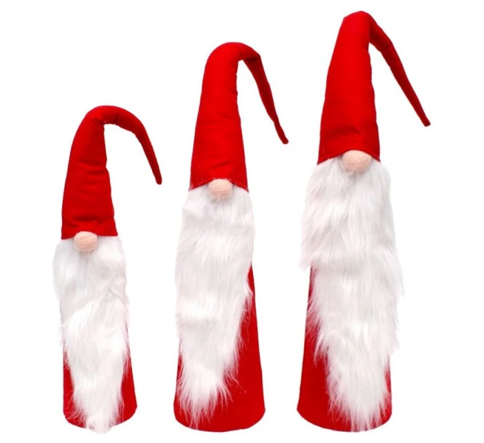 SADA ČERVENÝCH DEKORAČNÝCH MIKULÁŠOV 60,70, 80CM detské