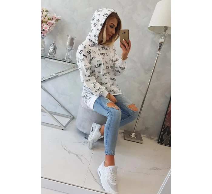 Mikina s nápisy bílá Mikina s nápisy bílá