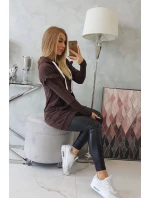 Šaty s ozdobnými volánikmi a kapucňou v hnedej farbe Šaty s ozdobnými volánikmi a kapucňou v hnedej farbe