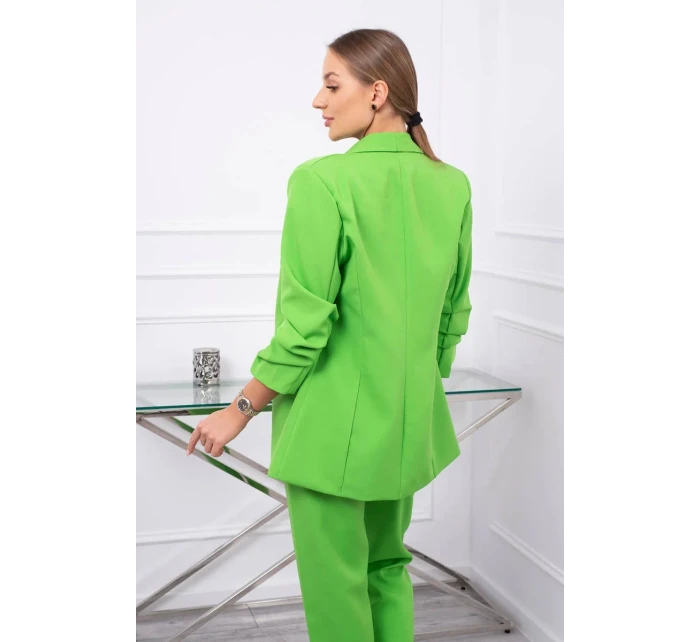 Elegantní souprava saka a kalhot světle zelené barvy