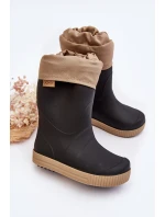 Dziecięce Kalosze Z Ocieplaczem Snow Wave Gokids 981 Czarno-Beżowe Dziecięce Kalosze Z Ocieplaczem Snow Wave Gokids 981 Czarno-Beżowe