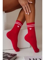 Dámské bavlněné ponožky srdce s model 21780600 pruhy - Milena Dámské bavlněné ponožky srdce s model 21780600 pruhy - Milena