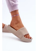 Dámske semišové šľapky Big Star Beige