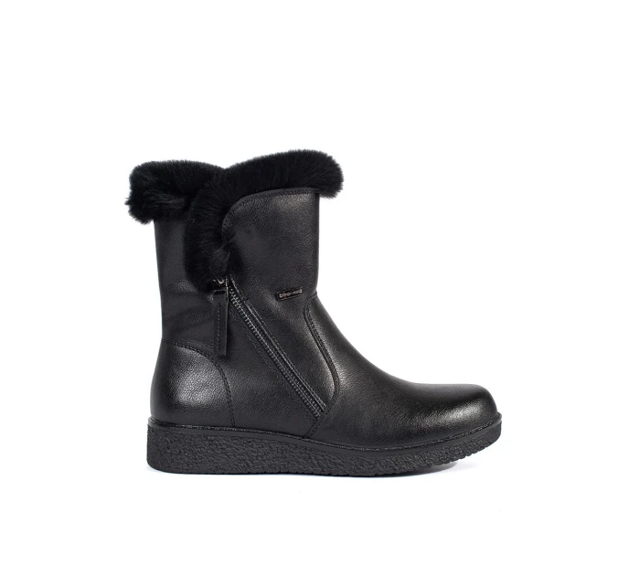 Trendy dámské černé kotníčkové boty na klínku Trendy dámské černé kotníčkové boty na klínku