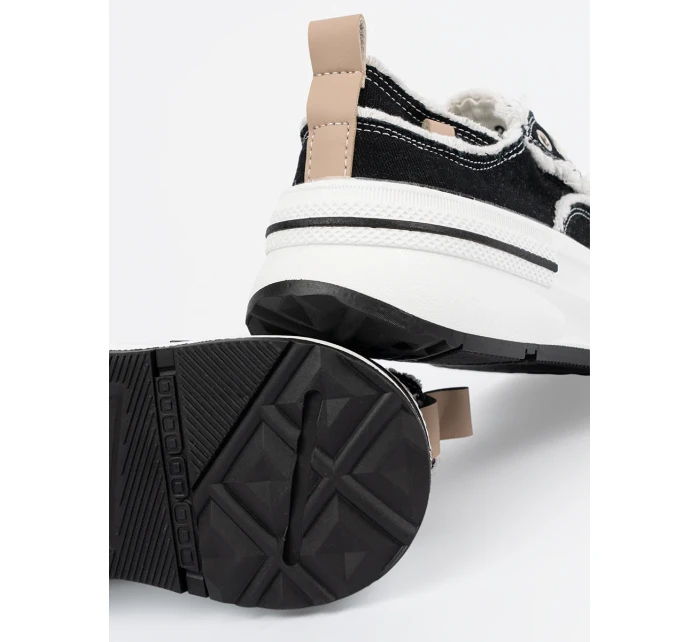 Luxusné čierne tenisky na platforme pre ženy Luxusné čierne tenisky na platforme pre ženy