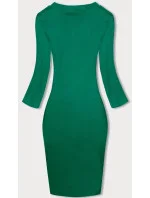 Zelené vypasované žebrované šaty s kulatým výstřihem model 19447310 - Factory Price Zelené vypasované žebrované šaty s kulatým výstřihem model 19447310 - Factory Price