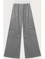 Dámske široké sivé pruhované nohavice (18629)