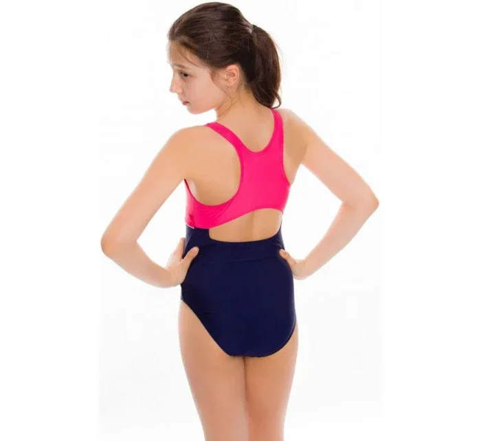 Aqua-speed EMILY detské plavky tmavomodré a ružové