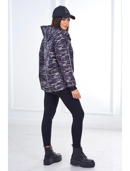 3dílná souprava  top a legíny černá + grafit model 18970357 - K-Fashion