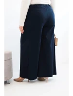 Dámske Plus veľkosť široké nohavice so skladaním Garnet