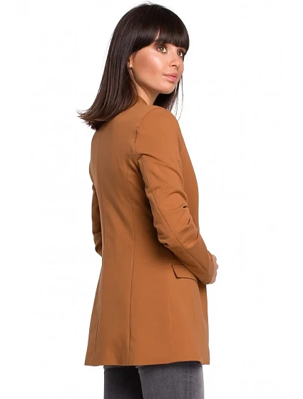 model 15099636 Bavlněné otevřené sako červené - BeWear model 15099636 Bavlněné otevřené sako červené - BeWear
