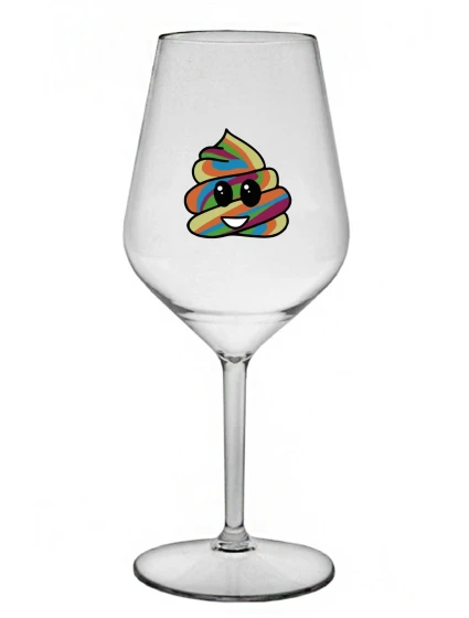 DUHOVÉ VESELÉ EE - priehľadný nerozbitný pohár na víno 470 ml