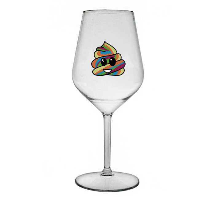 DUHOVÉ VESELÉ EE - priehľadný nerozbitný pohár na víno 470 ml