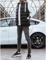 Pánska vesta s kapucňou čierna FashionStreet TX3936z