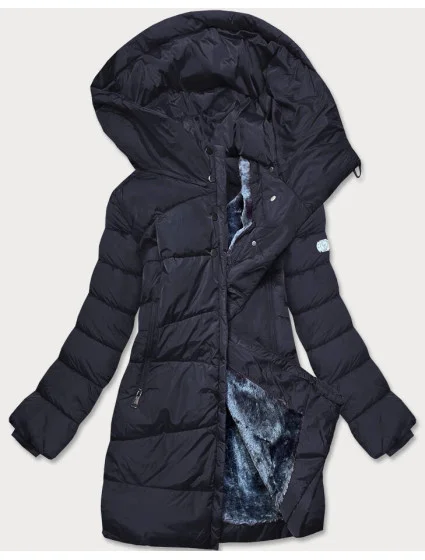 Tmavomodré asymetrické dámske sako (M-21113) Tmavomodré asymetrické dámske sako (M-21113)