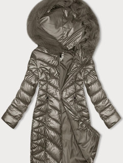 Prošívaná dámská zimní bunda J Style v barvě starého zlata (16M9100-403)