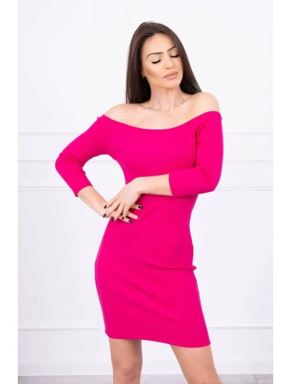 Pruhované vypasované šaty fuchsiové barvy Pruhované vypasované šaty fuchsiové barvy