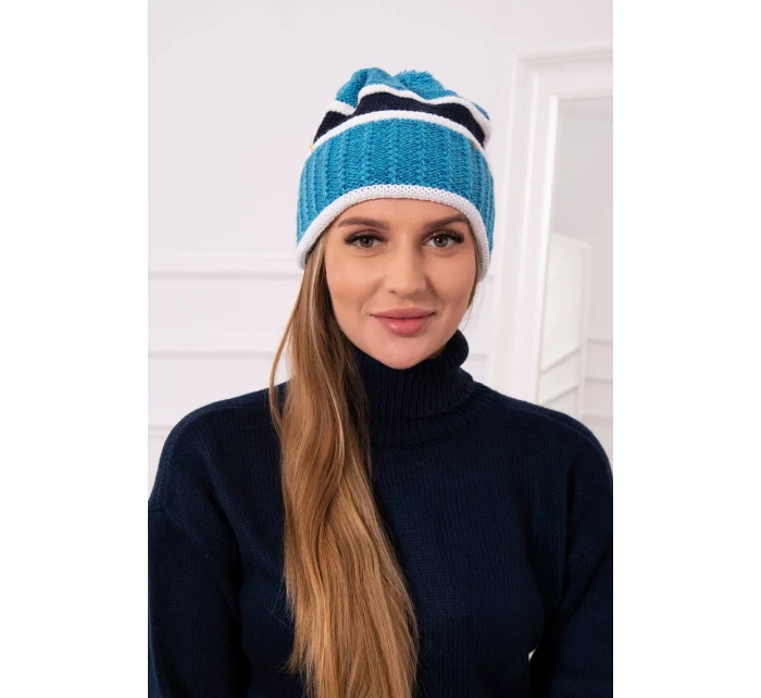 Dámska čiapka Kinga K297 tyrkysová+zelená Dámska čiapka Kinga K297 tyrkysová+zelená