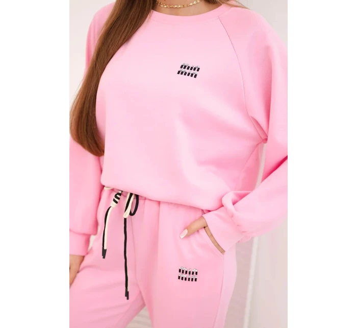Dámska súprava z viskózy s mikinou a nohavicami svetloružová Dámska súprava z viskózy s mikinou a nohavicami svetloružová