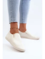 Damskie Tenisówki Trampki Slip-On Beżowe Lovinia