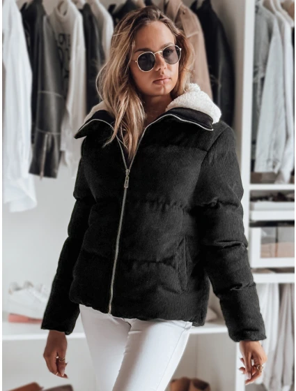 Dámská zimní manšestrová bunda černá Dstreet model 21978694 - FashionStreet Dámská zimní manšestrová bunda černá Dstreet model 21978694 - FashionStreet