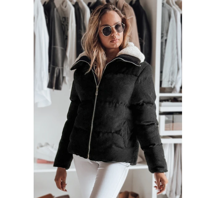 Dámská zimní manšestrová bunda černá Dstreet model 21978694 - FashionStreet Dámská zimní manšestrová bunda černá Dstreet model 21978694 - FashionStreet