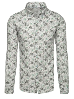 Pánska kvetinová biela košeľa FashionStreet DX2633