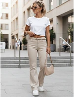 Jeansy damskie z paskiem beżowe model 22136231 - FashionStreet