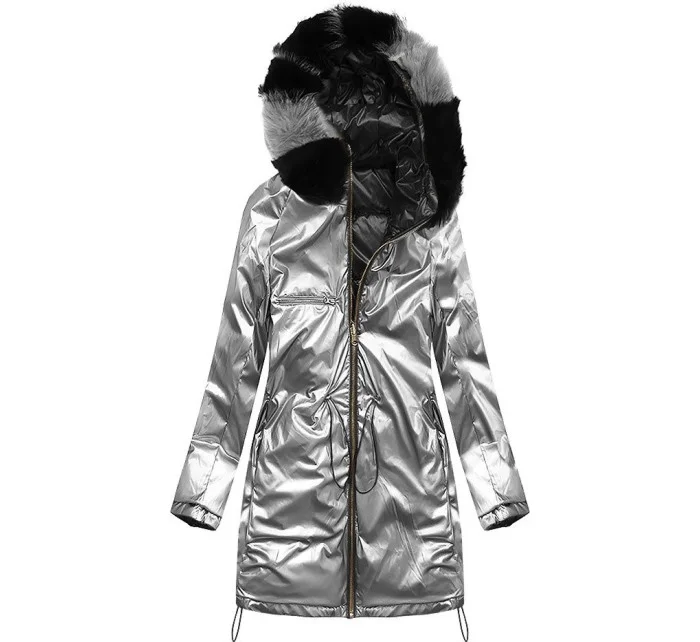 Čierna obojstranná dámska zimná bunda (1908)