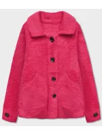 Krátký růžový přehoz přes oblečení typu alpaka na knoflíky model 18035550 - MADE IN ITALY