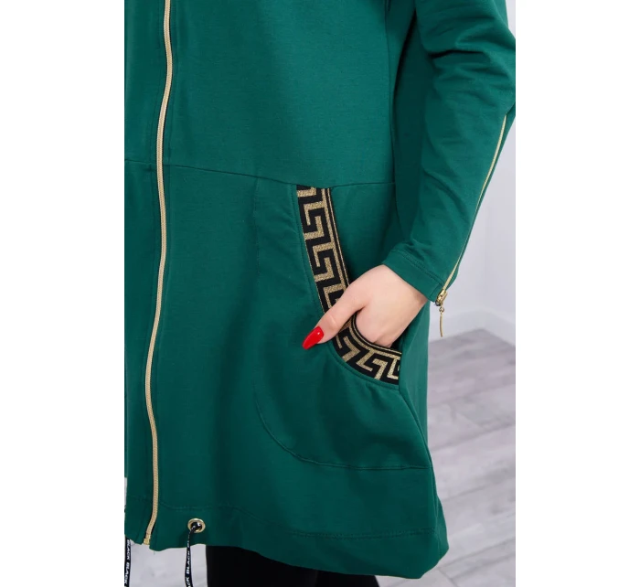 Halenka s ozdobnou stuhou tmavě zelená Halenka s ozdobnou stuhou tmavě zelená