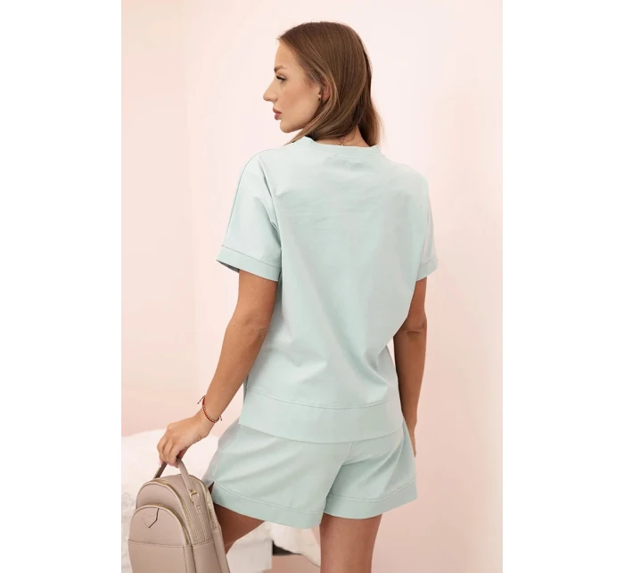 Dámska súprava punto s krátkymi rukávmi a šortkami dark mint Dámska súprava punto s krátkymi rukávmi a šortkami dark mint