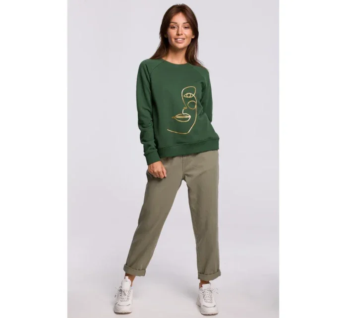 B167 Sveter s prednou potlačou - zelená tráva B167 Sveter s prednou potlačou - zelená tráva