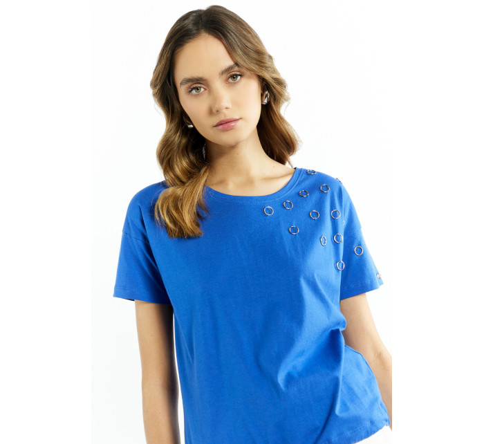 Monnari Blúzky Dámske bavlnené tričko Modrá