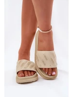 Dámske papuče na platforme Big Star - béžové Dámske papuče na platforme Big Star - béžové