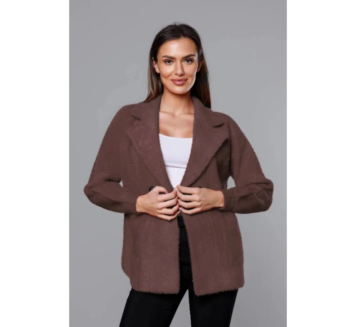 Krátky prehoz cez oblečenie typu alpaka v tmavo kakaovej farbe (CJ65)