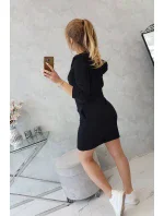 Šaty s kapucňou a vreckami čierne Šaty s kapucňou a vreckami čierne