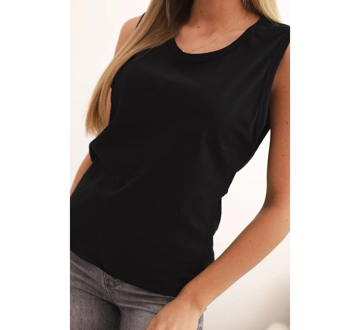 Dámská bavlněná blůza střihu černá model 21227170 - K-Fashion