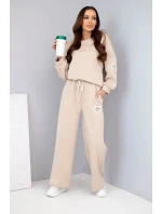 Dámsky set maslová mikina + nohavice béžová