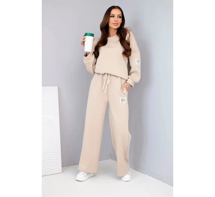 Dámsky set maslová mikina + nohavice béžová