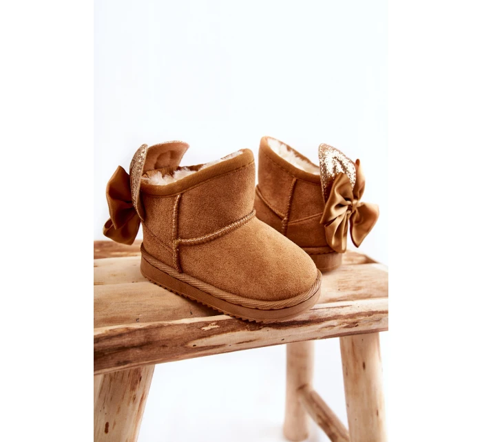 Dziewczęce Ocieplane Śniegowce Z Kokardkami Camel Meriva Dziewczęce Ocieplane Śniegowce Z Kokardkami Camel Meriva