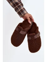 Klapki Damskie Z Futerkiem Typu Baranek Brązowe Lorivine
